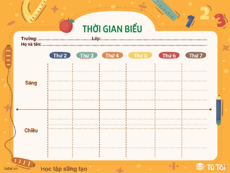 Tạo lịch học rõ ràng và cố định